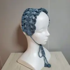 ヘッドドレス 青 フリル 夏 シンプル ハンドメイド (34)