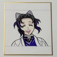 鬼滅の刃 胡蝶しのぶ 色紙 手描きイラスト ファンアート