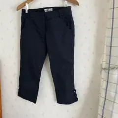 【ギャラリービスコンティ】クロップドパンツ (M) 濃紺　裾ハートボタン