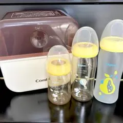 combi 除菌じょーず ピジョン 哺乳瓶 スヌーピー 曇りガラス 3本セット
