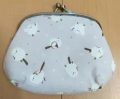 ❬未使用❭シマエナガ柄 親子がま口 ハンドメイド
