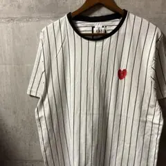 Tシャツ 90s 00s ヴィンテージ Y2K ストライプ ハート 夏 H425