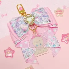 カノンリボン★キッズリボンキーホルダー★ランドセルに♪★揺れるアニマルチャーム