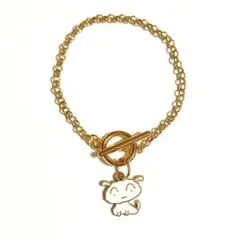 クレヨンしんちゃん シロ ブレスレット アクセサリー キャラクター 犬 ゴールド