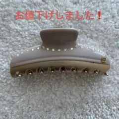 これからの季節にぴったり！アレキサンドリア　ストーン付きベージュヘアクリップ