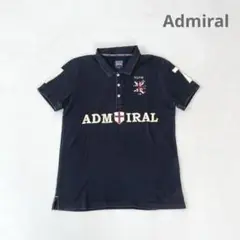 s438 Admiral【M】ポロシャツ ゴルフ ニコルクラブ ワッペン 半袖