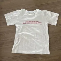 【NANING9 ナンニング】メッセージプリント Tシャツ ホワイト×レッド