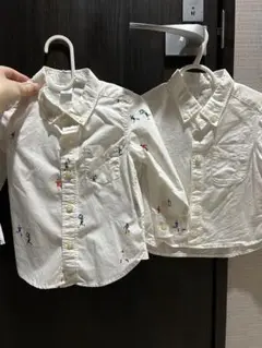 GAP 無印　ホワイト刺繍入りコットンシャツ