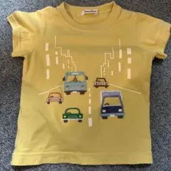 familiar 車プリント Tシャツ イエロー
