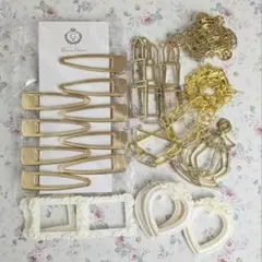 ヘアクリップ　レジン　フレーム　枠　馬車　ゆめかわいい　額縁