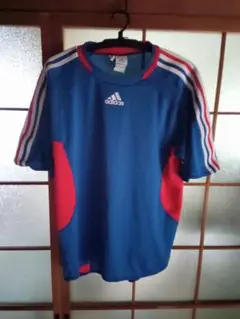 adidas CLIMACOOL サッカーウェア半袖シャツ 青/赤 L