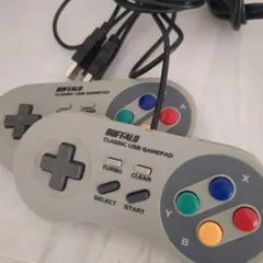【2個セット】BUFFALO クラシックUSBゲームパッド BSGP815GY