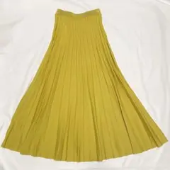 ダイアグラム グレースコンチネンタル ニットプリーツロングスカート黄色#36