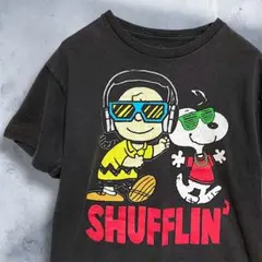 BFLV キャラ Tシャツ 古着 黒 スヌーピー チャーリーブラウン パーティ
