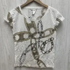 美品 セリーヌ CELINE Tシャツ ブラゾン マカダム トリオンフ