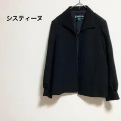 a703【システィーヌ】フォーマルジャケットトリアセテートキュプラパワショル無地
