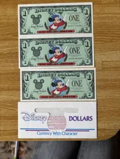 【希少☆美品】25周年記念　ディズニーダラー（1$ 5$ 10$）3枚セット ディズニーワールド 25周年ディズニーダラー 1 ・5 ・10ドル 計3