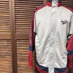 Reebok ストライプジャケット グレー/レッド
