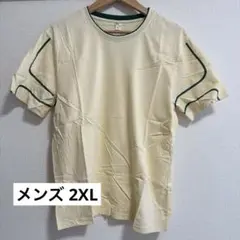 クリーム色 クルーネック Tシャツ　メンズ　2XL