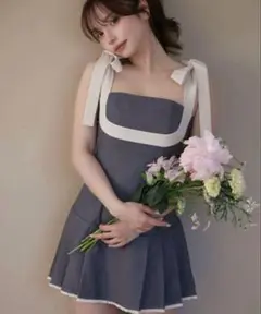 新品タグ付きandmary Chuchu pleats ribbon dress
