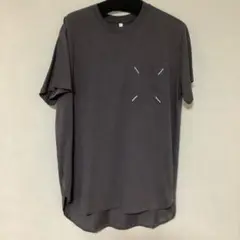 ダークグレー ポケット付き 半袖Tシャツ ラウンド裾 ロングF サイズ