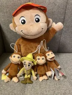 おさるのジョージ ぽってりLぬいぐるみ 合計5個
