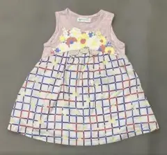BABY CHEER ウサギ　花柄　切り替え　ワンピース