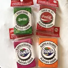 コカコーラ　スプライト　ファンタグレープ　オレンジ　トランプ　4個セット