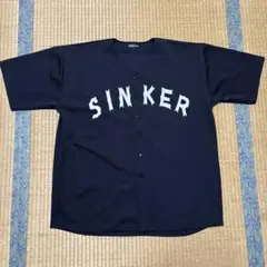 SINKER ブラックベースボールシャツ　野球　黒白　シンカー