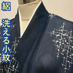 KP2078 絽 洗える着物 身丈158cm 小紋 夏着物 化繊