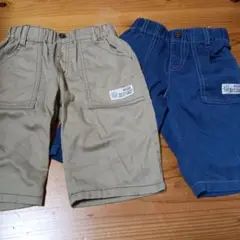ベージュ・ネイビー ハーフパンツ 2点セット
