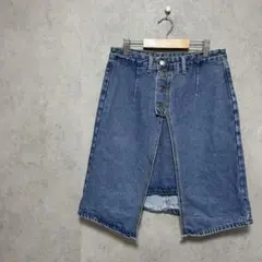 JEANS デニムスカート　ボタンフライ　アメカジ　カジュアル　L
