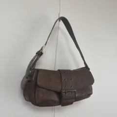 ブラウンレザーショルダーバッグ