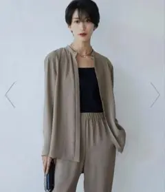 icb 洗えるライトダブルクロス ストレートパンツ　サイズXL