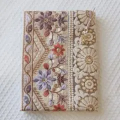 インド刺繍のブックカバー　文庫サイズ