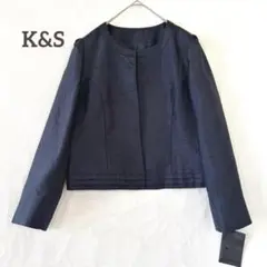 K&S ノーカラージャケット 大きいサイズ セレモニー 光沢 スーツ 長袖