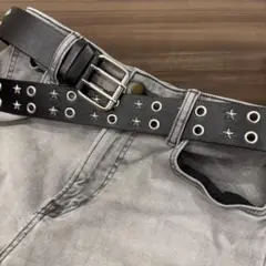 新品未使用 スタッズベルト 星 ブラック PUレザー Y2K スケーター sk8