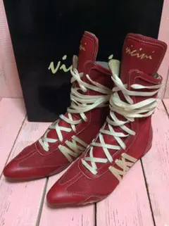 VICINI 赤ブーツ 編み上げブーツ ヴィッチーニ