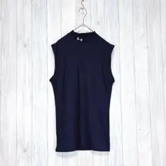 【UNDERARMOUR】スポーツタンクトップ ノースリーブ ハイネック 刺繍