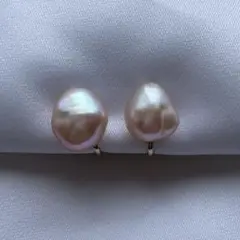 バロックパール　イヤリング　サクラ色　桜色　淡いピンク　ピーチパール