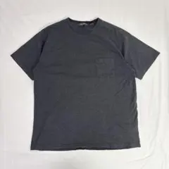 エディーバウアー 半袖ポケットtシャツ 杢チャコールグレー 霜降り L コットン