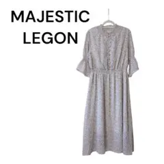 SL90【MAJESTIC LEGON】花柄ワンピース　フェミニン　ベージュ　M