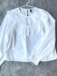 H＆M DIVIDED ☆ ブラウス 長袖 フリル コットン100%