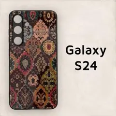 Galaxy S24 ケース エスニック調 タイルデザイン コーティング