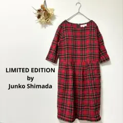 『LIMITED EDITION』(L)ワンピース　ひざ丈　チェック　毛100%