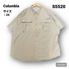 【即購入OK】Columbia 半袖シャツ サイズ2X ベージュ