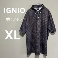 【美品】IGNIO ポロシャツ　ドット柄　黒白　XL