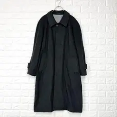 ☆【マグカイザー】M 黒系 ステンカラー カシミヤコート 上質
