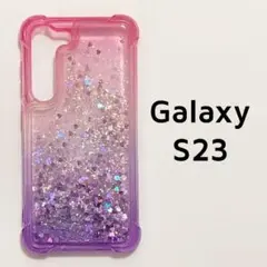 Galaxy S23 ケース 動く ピンク パープル キラキラ ハート