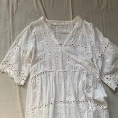used カットワーク　コットンワンピース